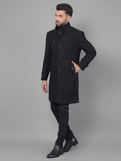 Black Overcoat-Men Coats-Crimsoune Club