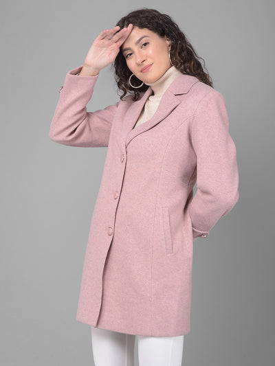 Pink Overcoat-Women Coats-Crimsoune Club