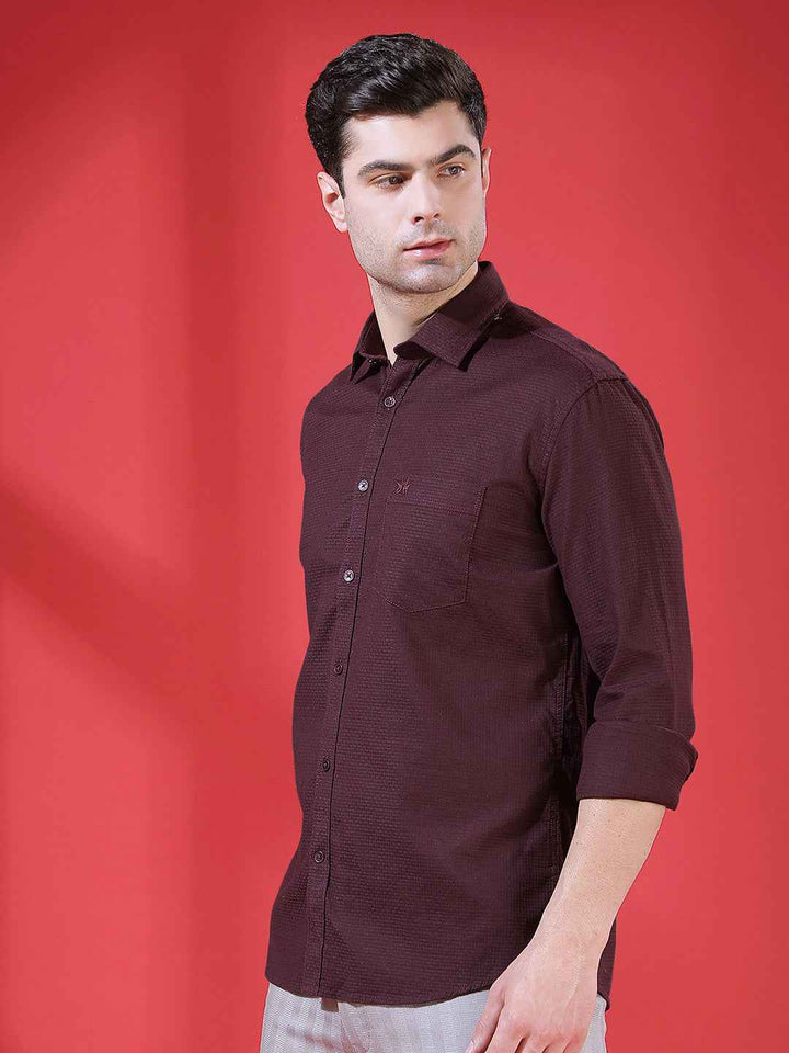 Wine Micro Texture Shirt
