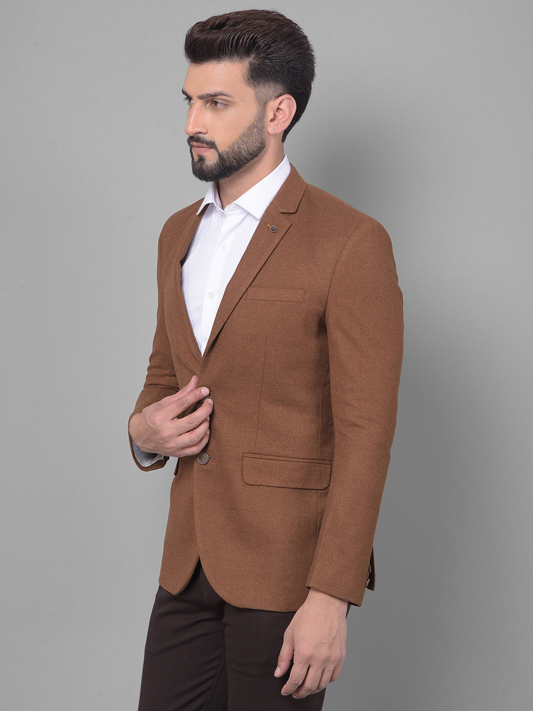 Brown Blazer-Men Blazers-Crimsoune Club