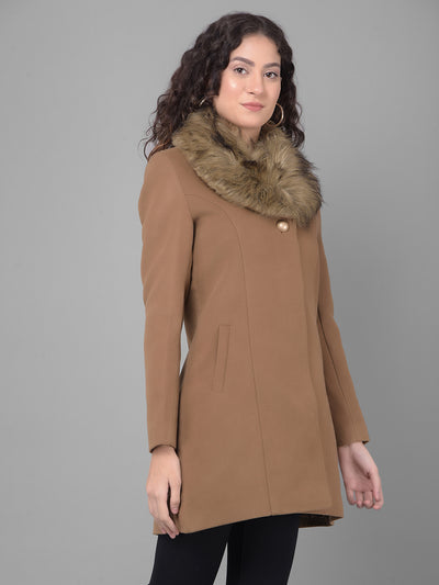 Brown Overcoat-Women Coats-Crimsoune Club