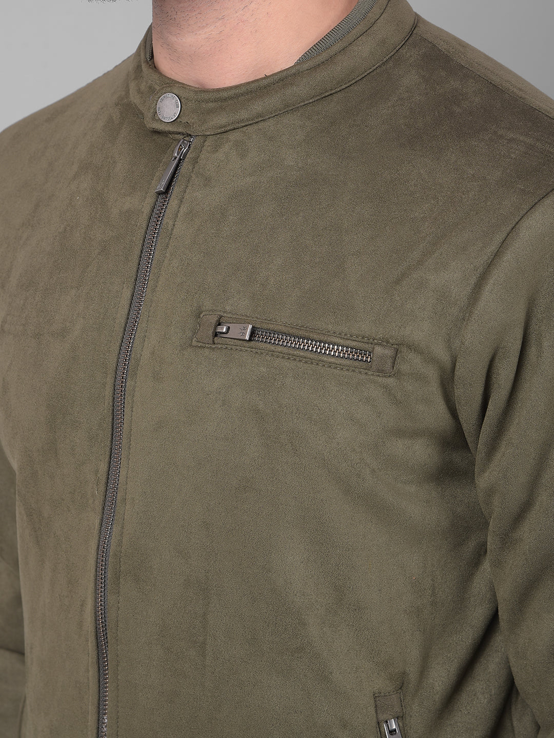 Olive Printed Bomber Jacket-Men Jackets-Crimsoune Club