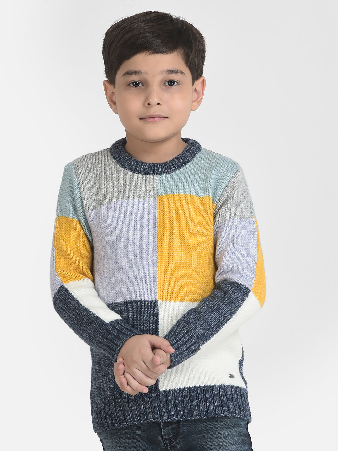 Colour-Blocked Sweater-Boys Sweaters-Crimsoune Club