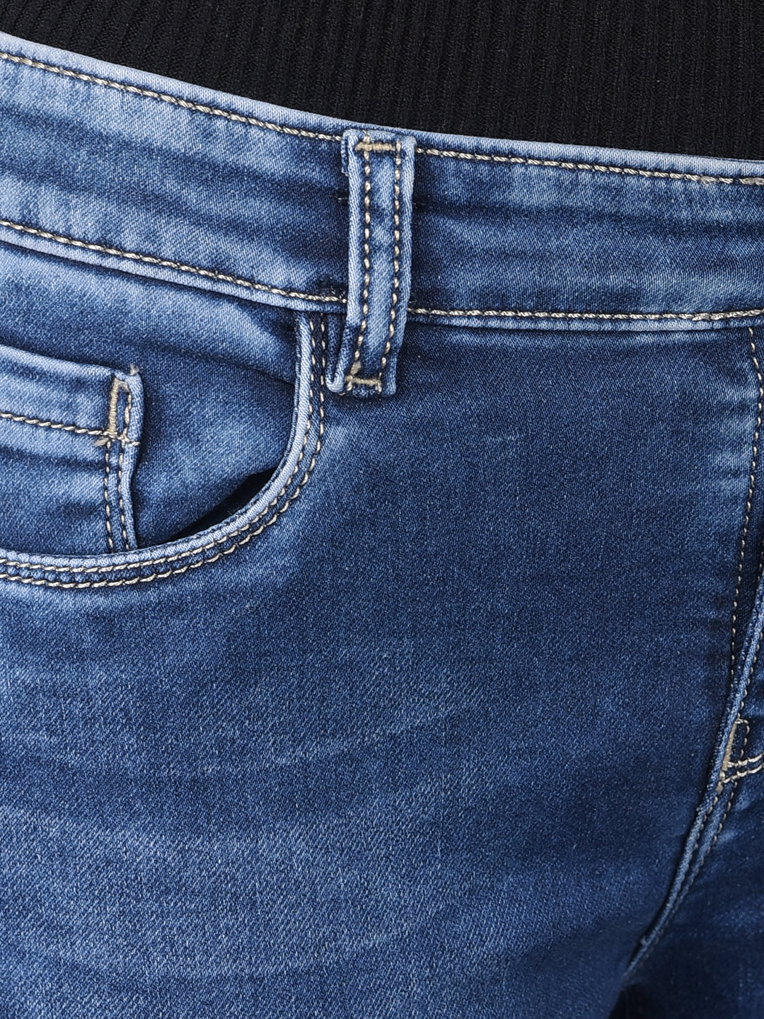 Blue Bootcut Jeans-Women Jeans-Crimsoune Club