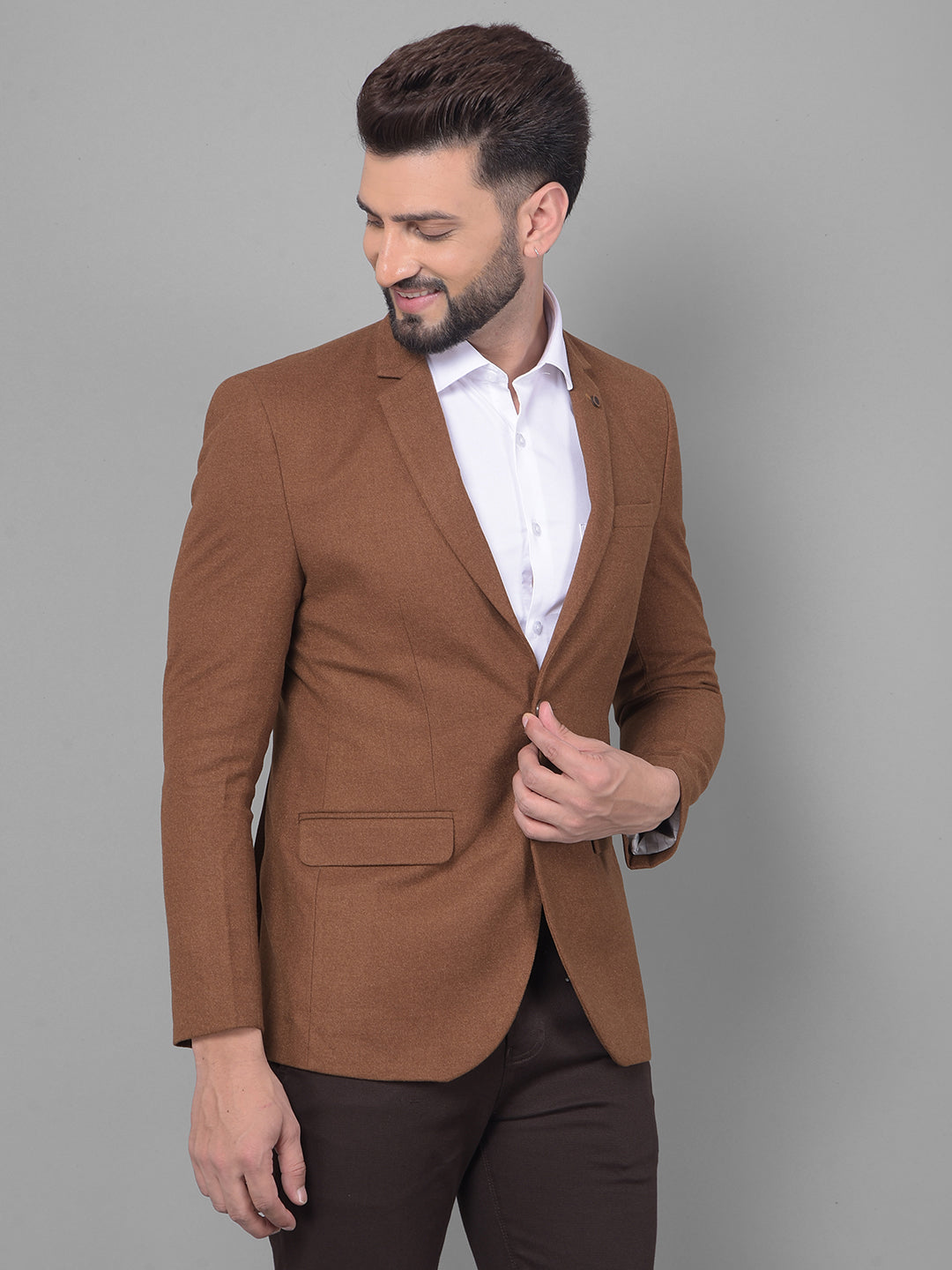 Brown Blazer-Men Blazers-Crimsoune Club