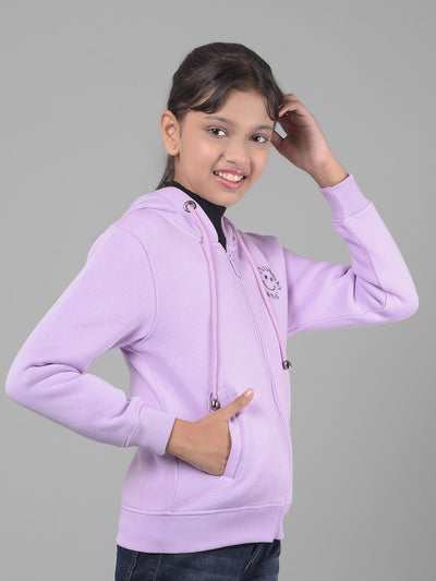 Purple Hooded Sweatshirt-Girls Sweatshirts-Crimsoune Club