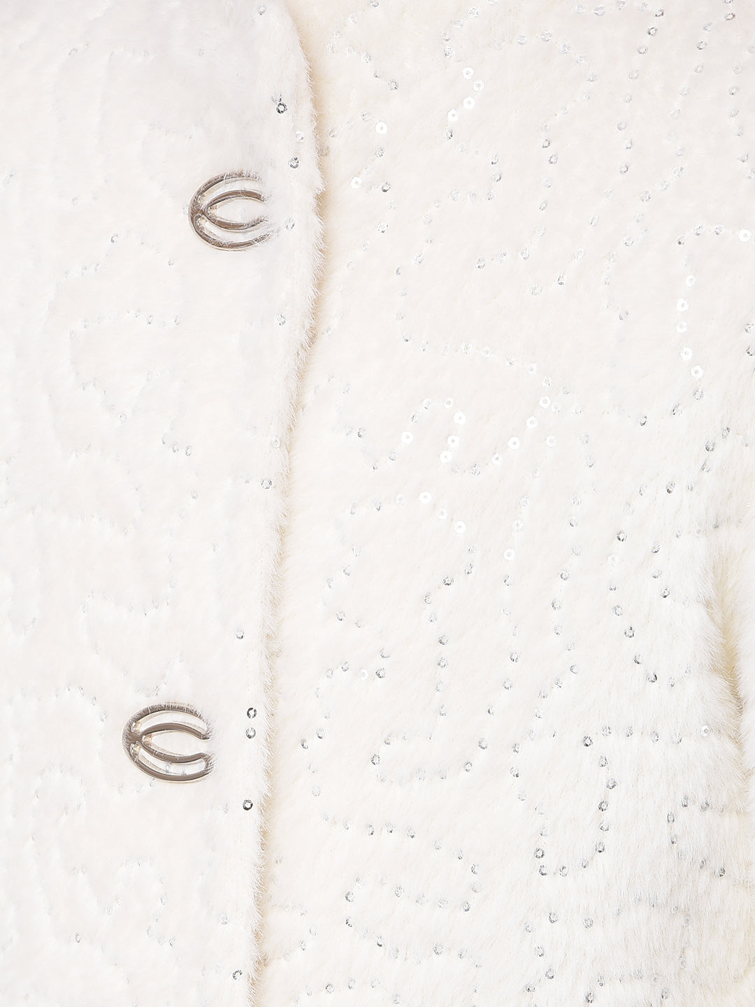 White Faux Fur Overcoat-Girls Coats-Crimsoune Club