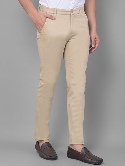 Beige Trousers-Men Trousers-Crimsoune Club