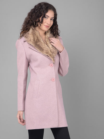 Pink Overcoat-Women Coats-Crimsoune Club