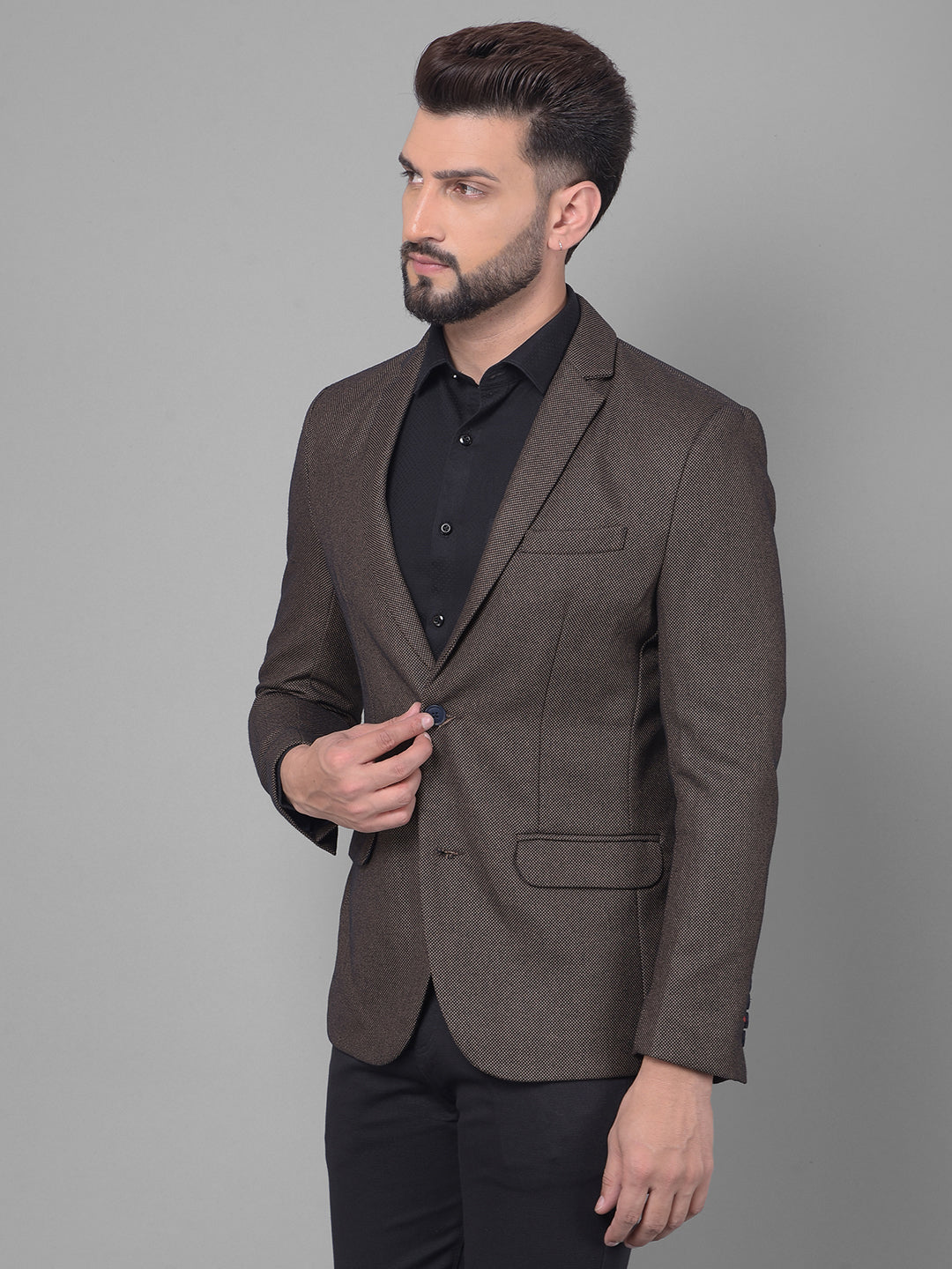 Brown Blazer-Men Blazers-Crimsoune Club