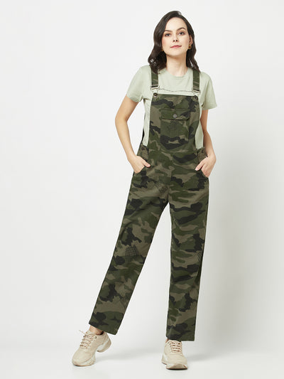 Camouflage Dungarees-Women Dungarees-Crimsoune Club