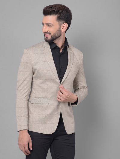 Grey Striped Blazer-Men Blazers-Crimsoune Club