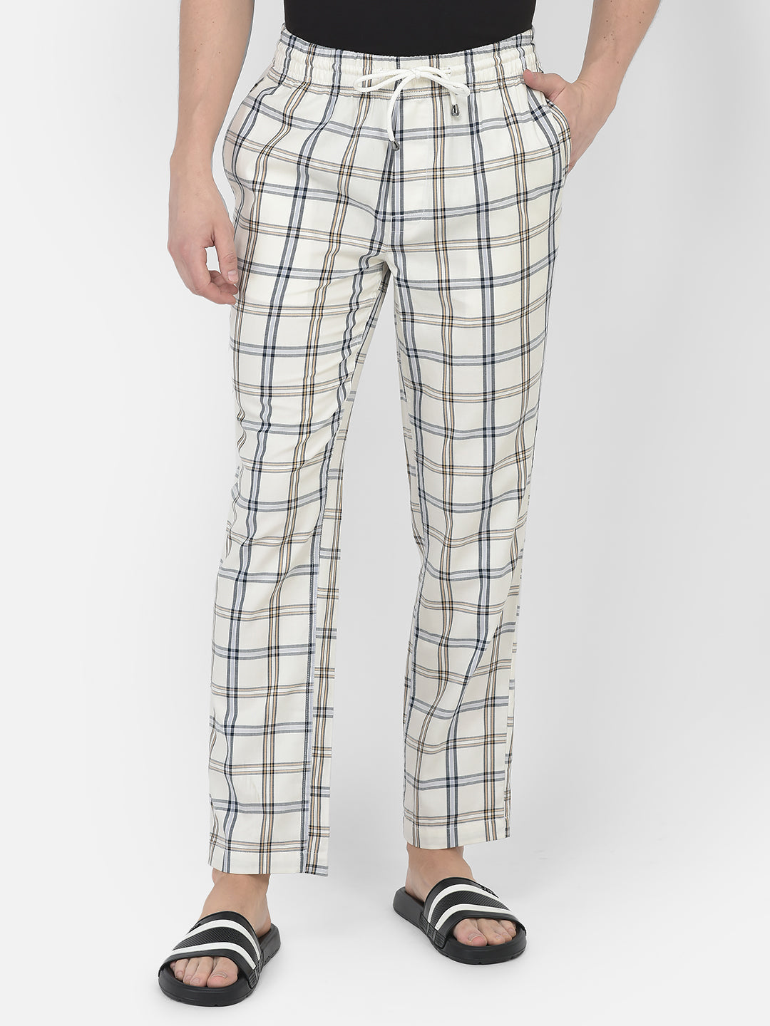 White Flannel Lounge Pants-Men Lounge Pants-Crimsoune Club