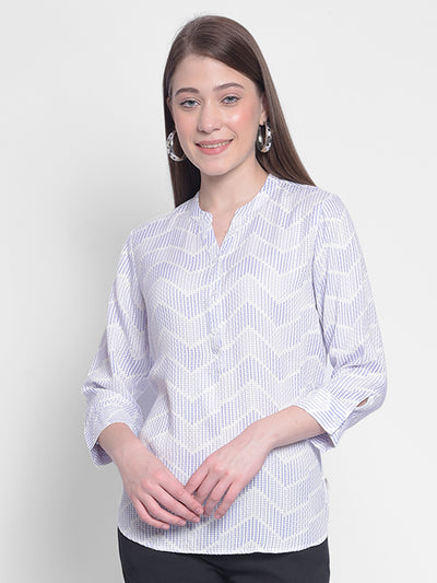 Purple Striped Top-Women Tops-Crimsoune Club