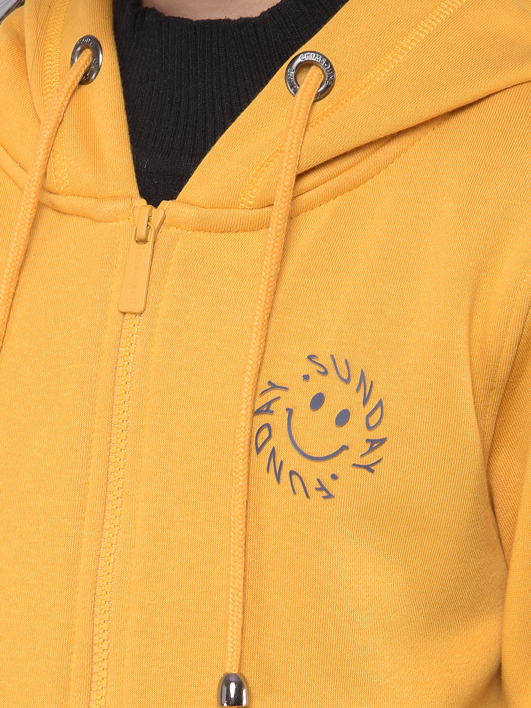 Mustard Hooded Sweatshirt-Girls Sweatshirts-Crimsoune Club