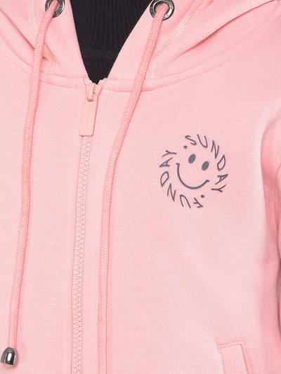 Pink Hooded Sweatshirt-Girls Sweatshirts-Crimsoune Club