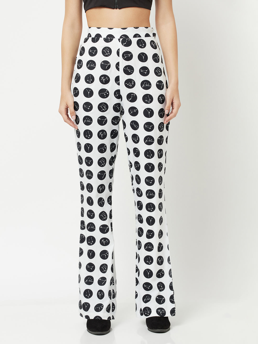 Polka Dot Parallel Trousers-Women Trousers-Crimsoune Club