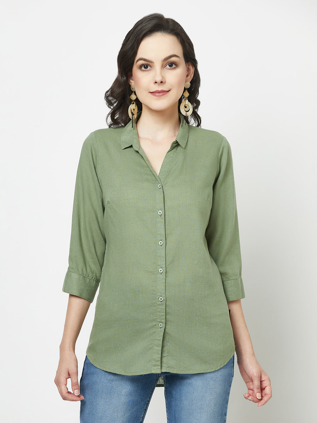 Green Shirt-Women Shirts-Crimsoune Club