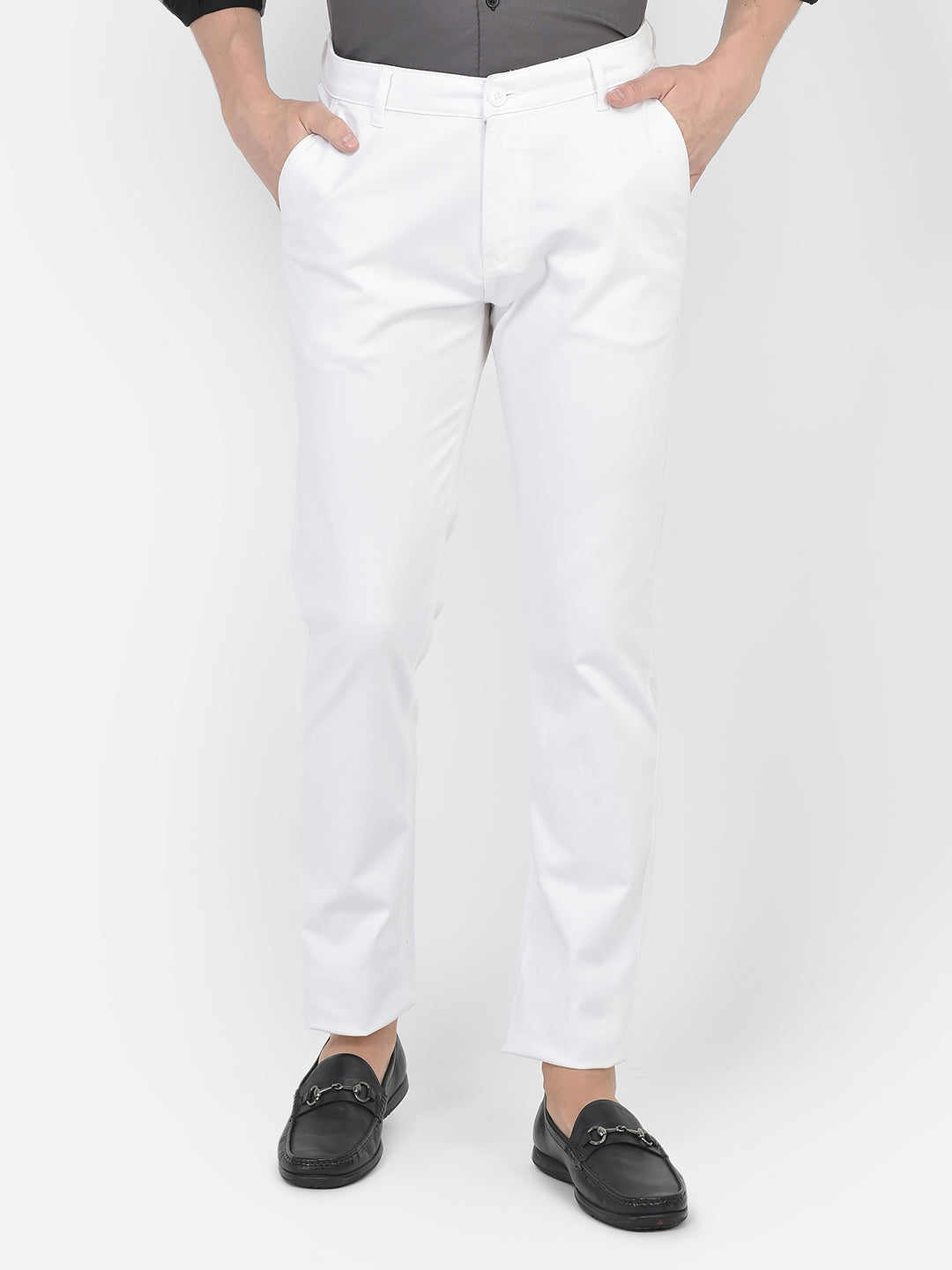 Classic White Trousers-Men Trousers-Crimsoune Club