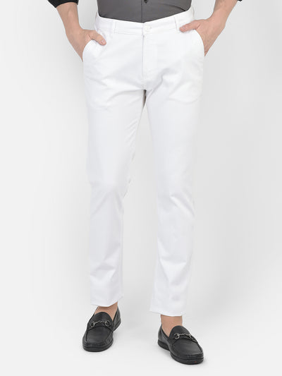 Classic White Trousers-Men Trousers-Crimsoune Club