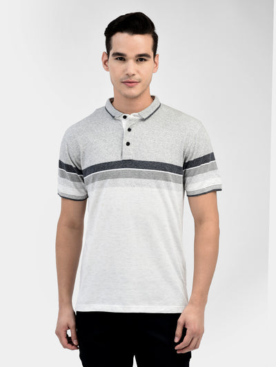 Striped Grey T-Shirt-Men T-Shirts-Crimsoune Club