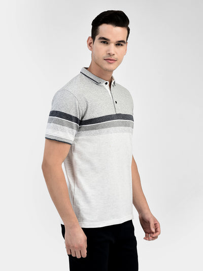 Striped Grey T-Shirt-Men T-Shirts-Crimsoune Club