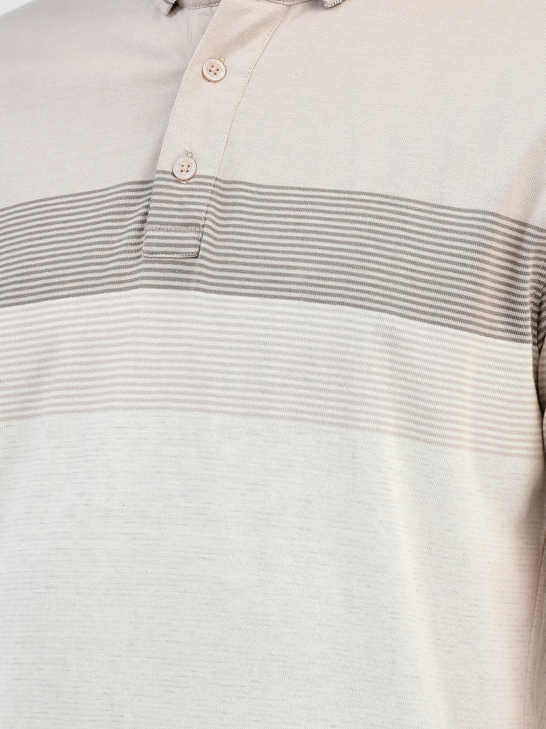 Striped Beige T-Shirt-Men T-Shirts-Crimsoune Club