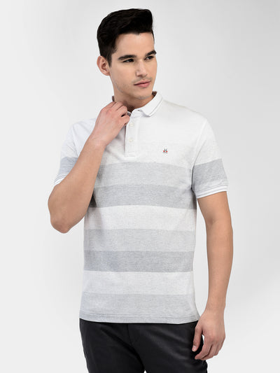 Striped White T-Shirt-Men T-Shirts-Crimsoune Club