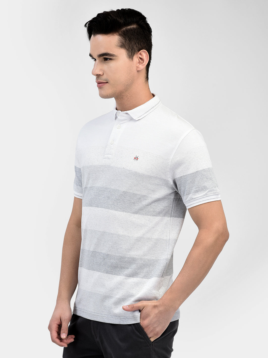 Striped White T-Shirt-Men T-Shirts-Crimsoune Club