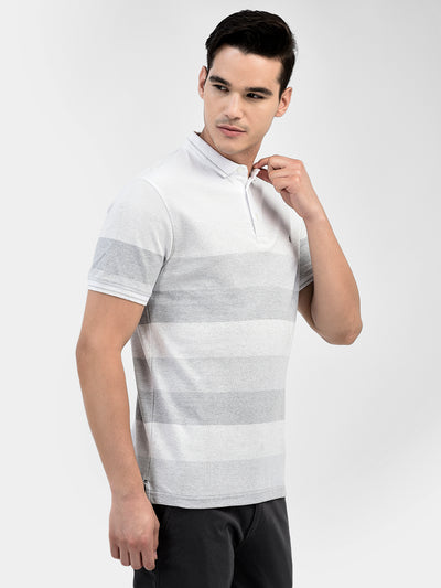 Striped White T-Shirt-Men T-Shirts-Crimsoune Club