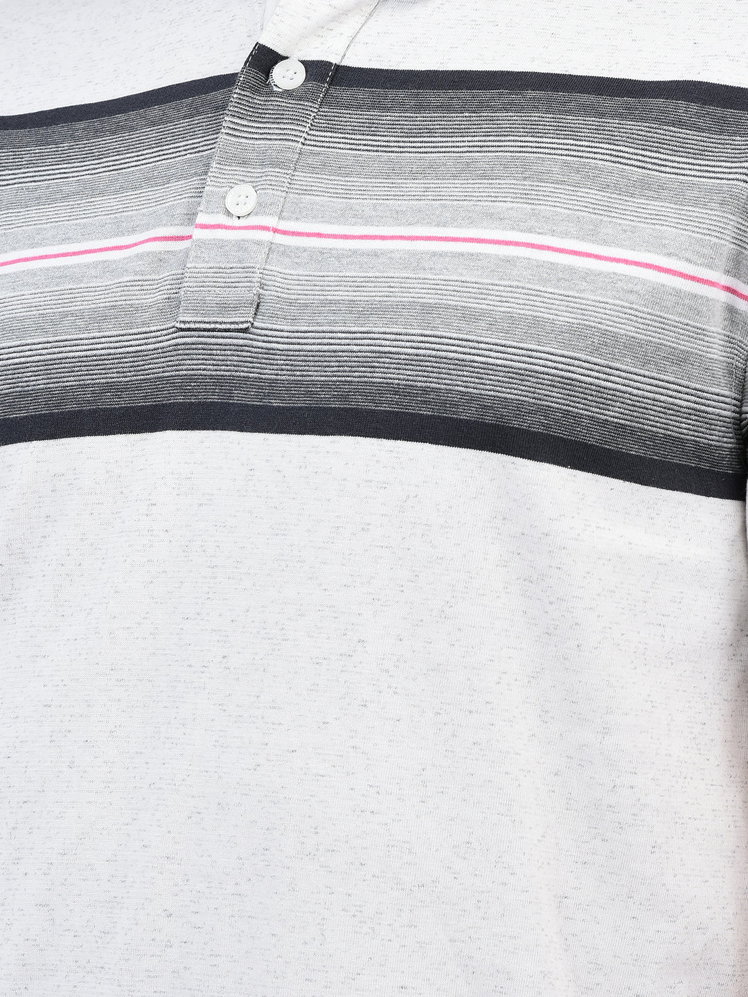 Off White Horizontal Stripes Polo Neck T-Shirt-Men T-Shirts-Crimsoune Club