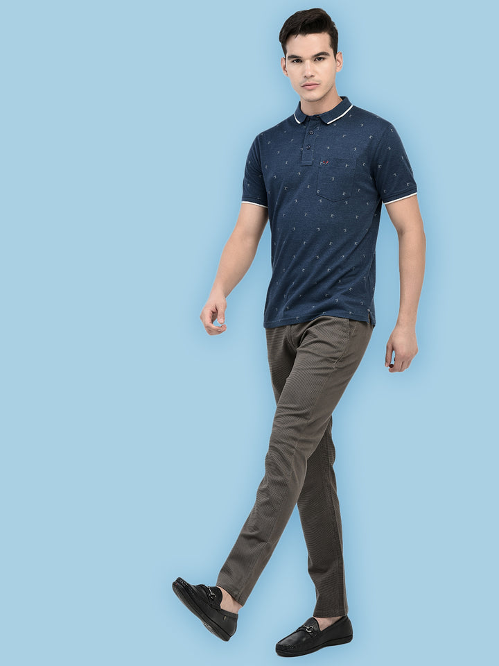 Brown Printed Trousers-Men Trousers-Crimsoune Club