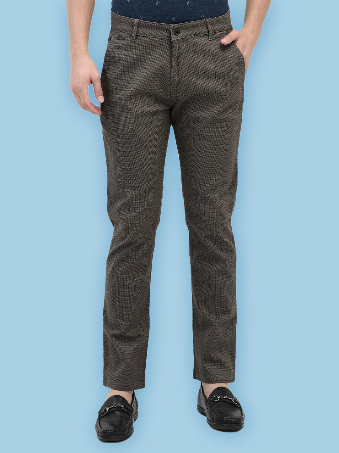 Brown Printed Trousers-Men Trousers-Crimsoune Club