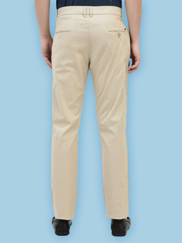 Beige Textured Trousers-Men Trousers-Crimsoune Club