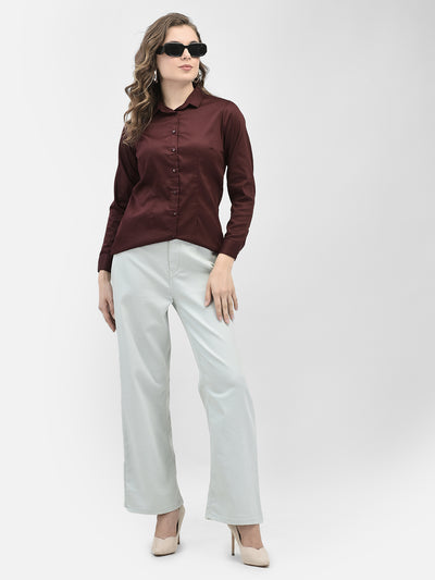 Maroon Shirt-Women Shirts-Crimsoune Club