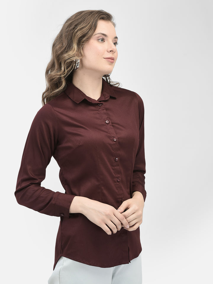 Maroon Shirt-Women Shirts-Crimsoune Club