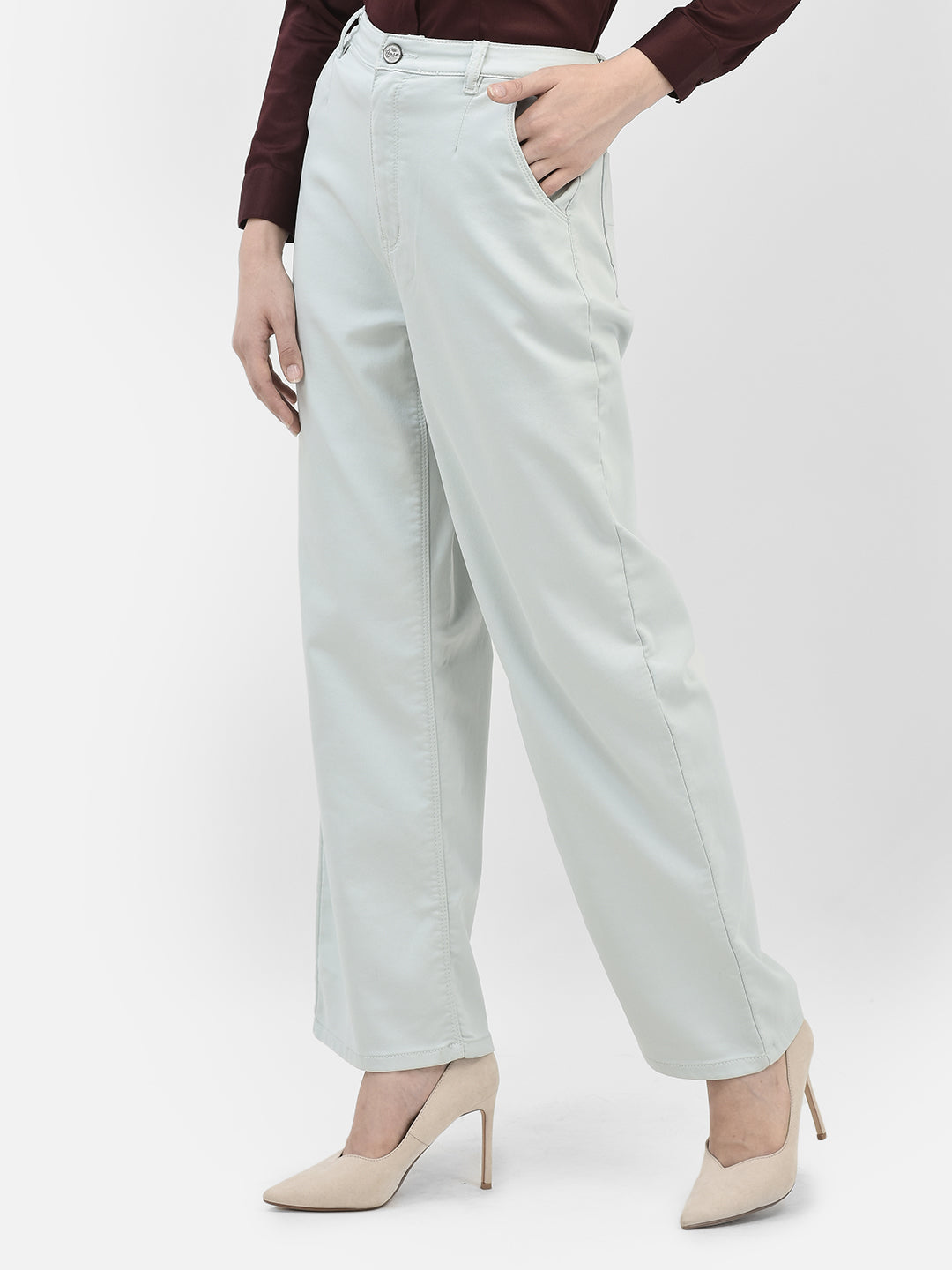 Grey Straight Jeans-Women Jeans-Crimsoune Club