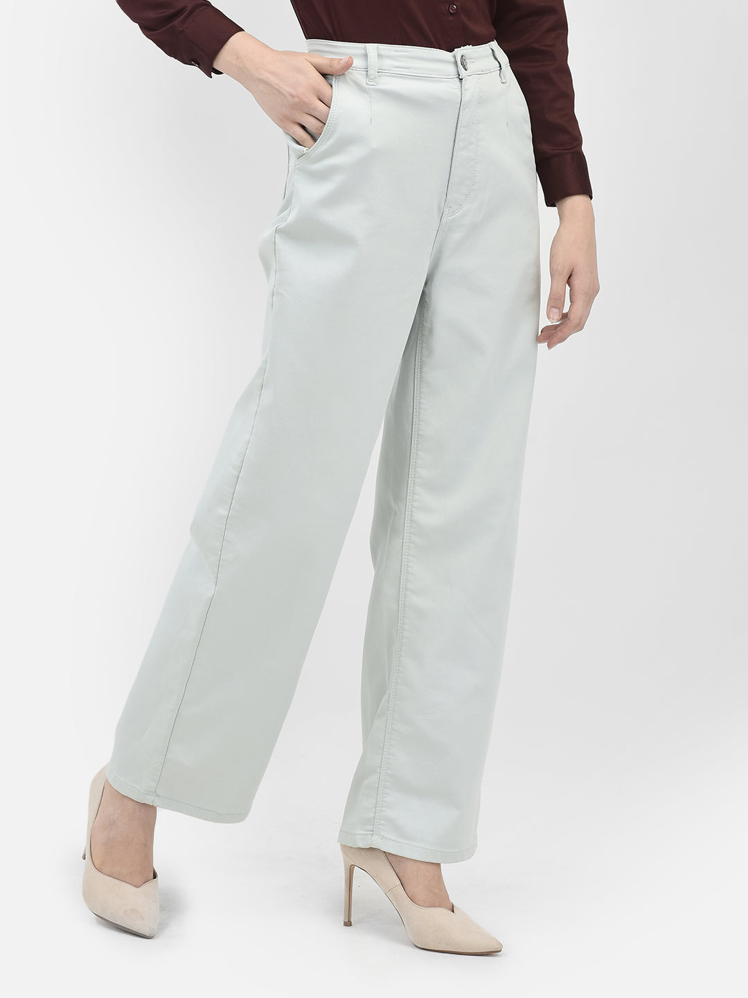 Grey Straight Jeans-Women Jeans-Crimsoune Club