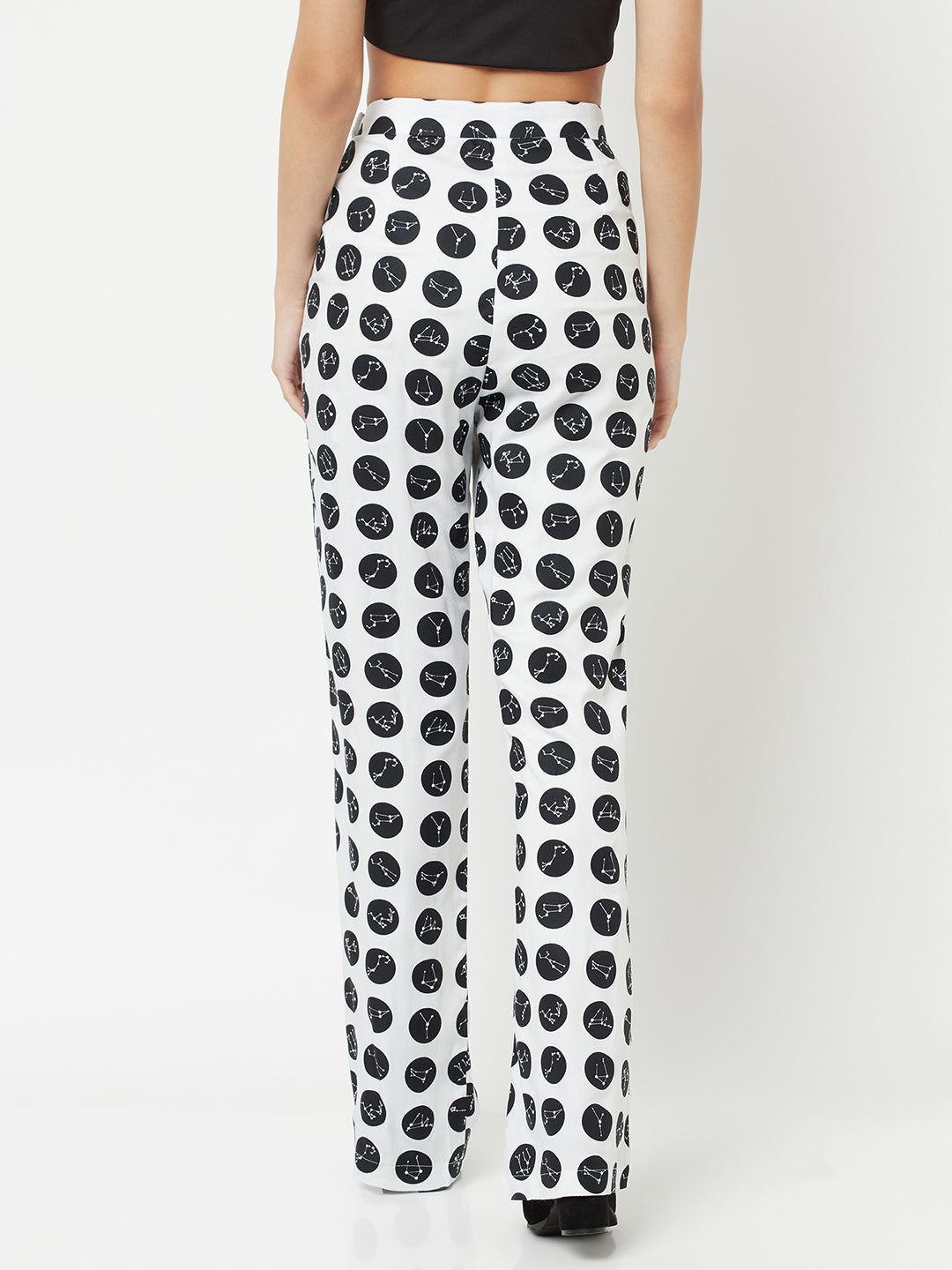 Polka Dot Parallel Trousers-Women Trousers-Crimsoune Club