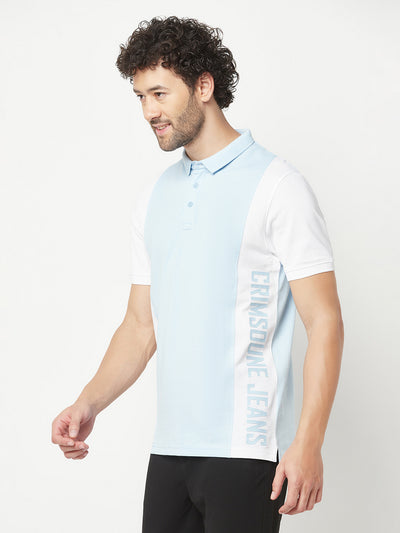 Ice Blue Polo T-Shirt-Men T-Shirts-Crimsoune Club