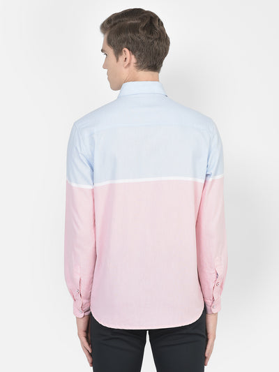 Pink Colour-Blocked Shirt-Men Shirts-Crimsoune Club