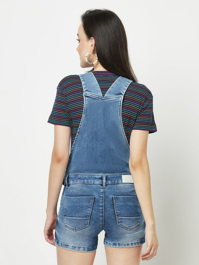 Denim Dungarees-Women Dungarees-Crimsoune Club