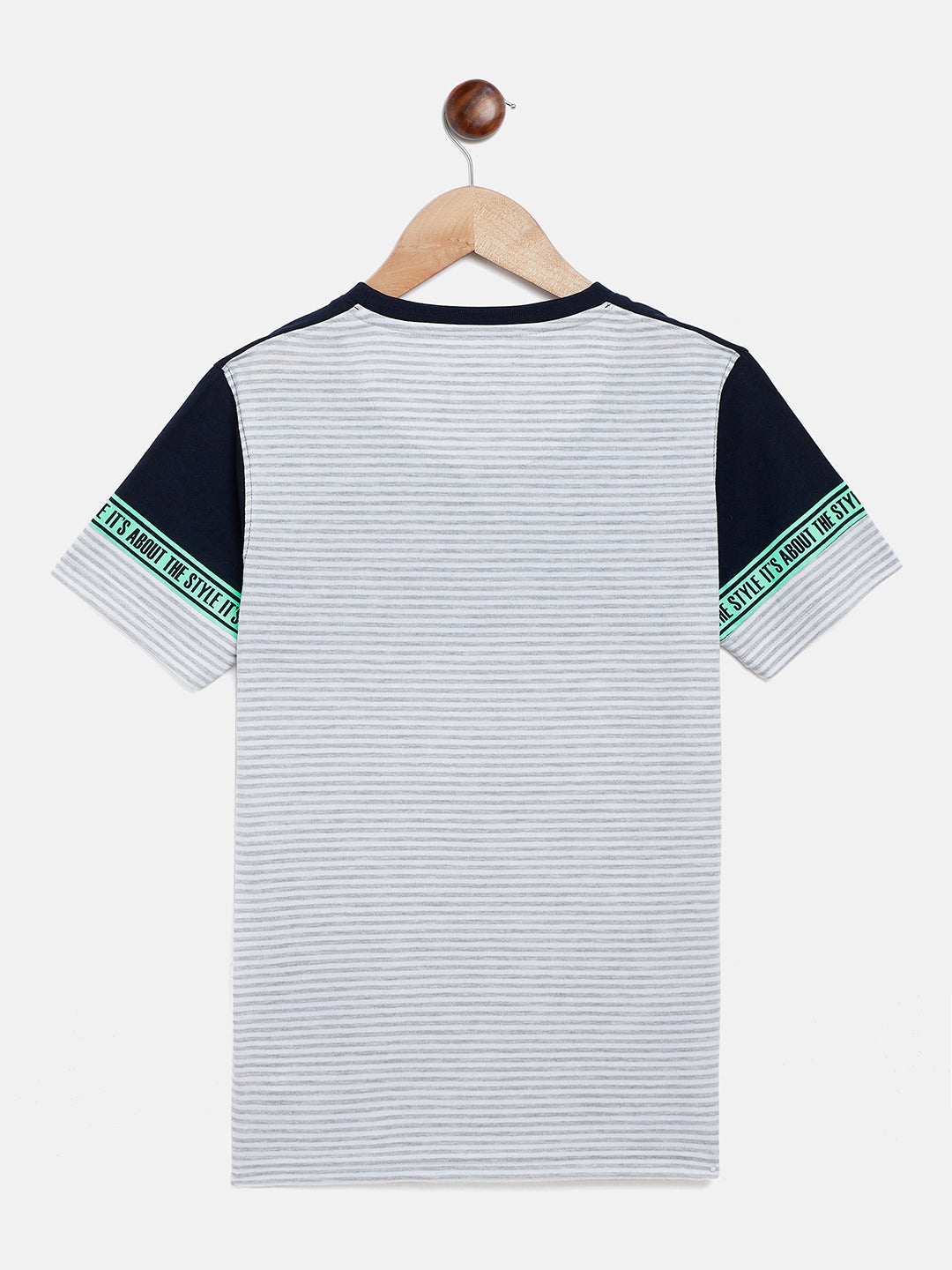 Striped Navy Blue T-shirt-Boys T-Shirts-Crimsoune Club