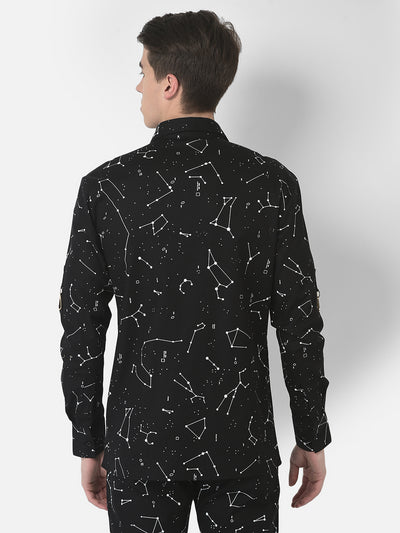 Black Constellation Shirt-Men Shirts-Crimsoune Club