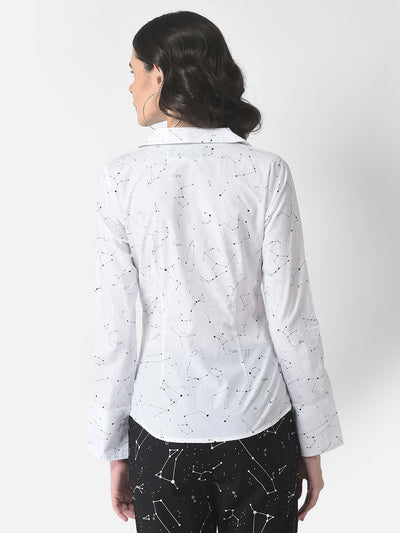 Constellation Zipper Shirt-Women Shirts-Crimsoune Club