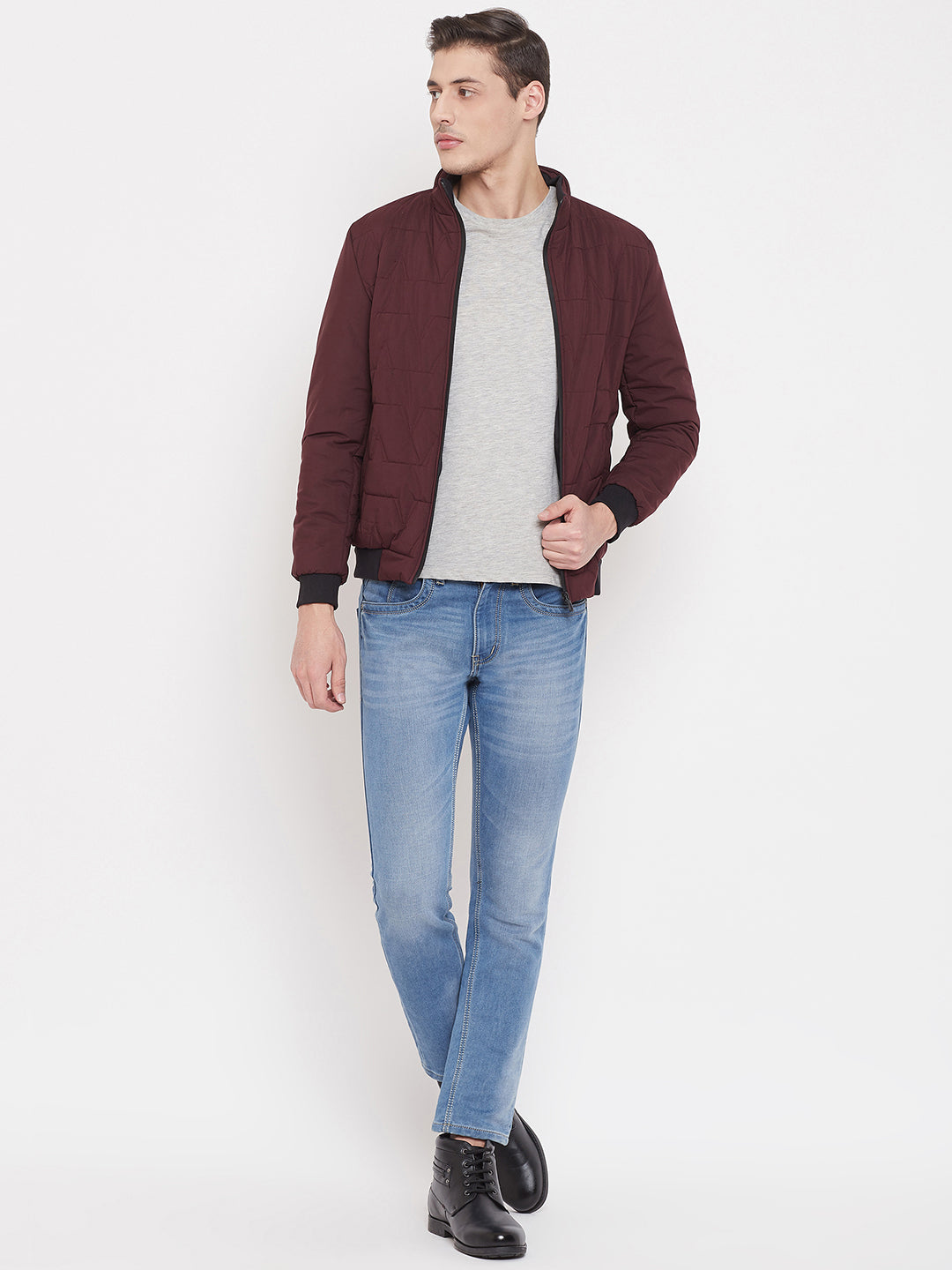 Solid Maroon Jacket-Mens Jackets-Crimsoune Club