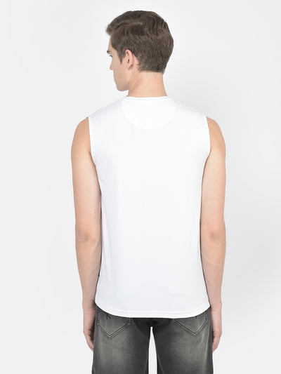 White Striped Tank T-Shirt-Men T-Shirts-Crimsoune Club