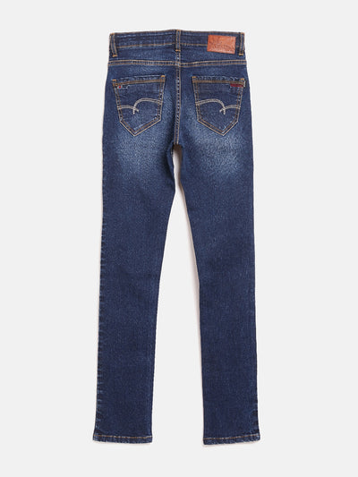 Navy Blue Solid Light Fade Jeans-Boys Jeans-Crimsoune Club