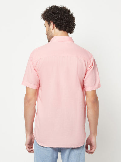 Pink Linen Shirt-Men Shirts-Crimsoune Club