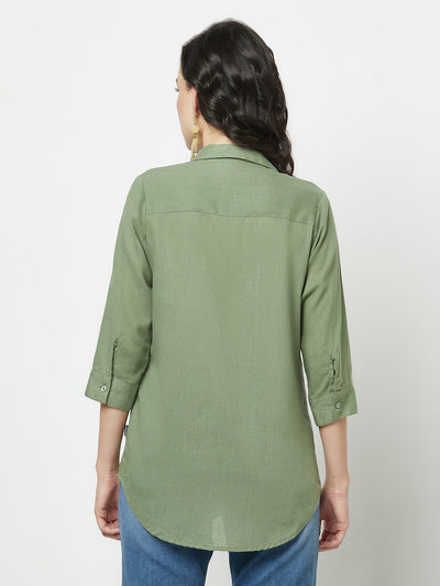 Green Shirt-Women Shirts-Crimsoune Club